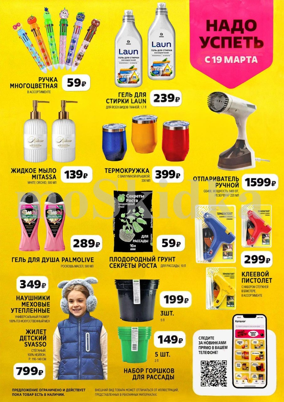  Специальные цены в каталоге Чижик на отпариватель, термокружку, жидкое мыло.